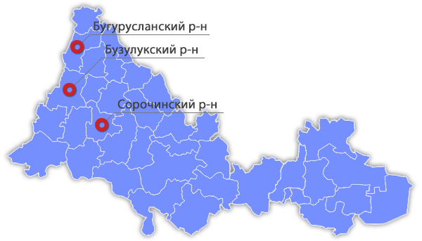Карта оренбургской области с реками и озерами